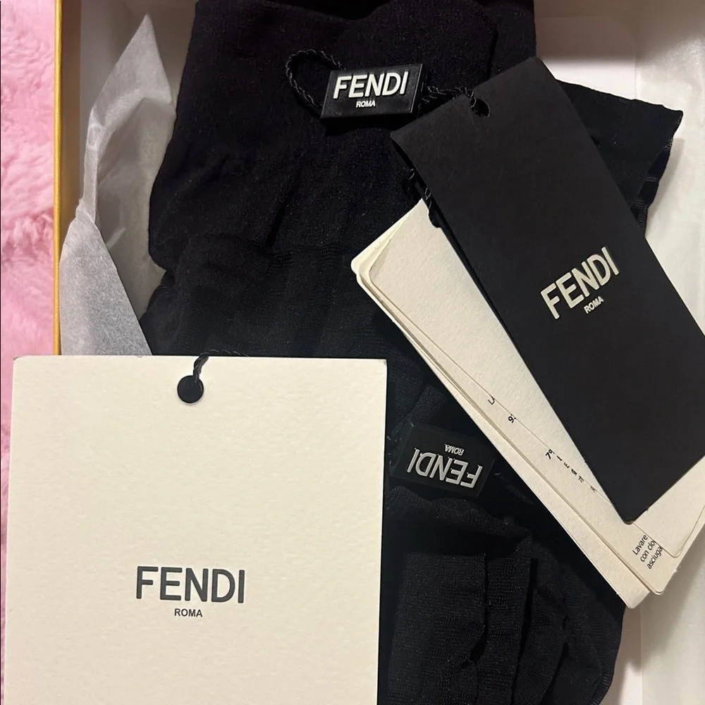 Fendi Black Geometric Tights (box & price tags included) - Picture 7 of 8
